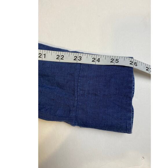 Joseph Abboud Men's Dark Blue 100% Linen Button Down Casual Shirt Size Large - Picture 7 of 7